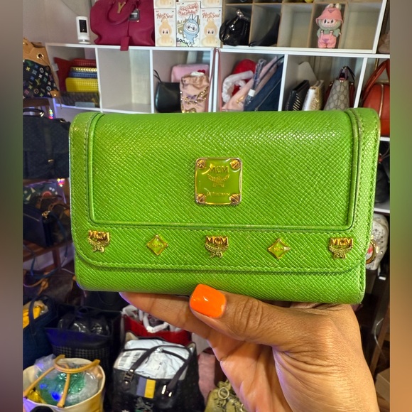 MCM Lime Green Wallet - Picture 1 of 13